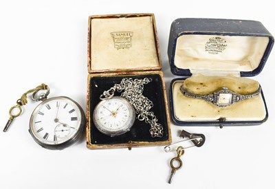 Lot 331 - A 19th century ladies silver pocket watch and...