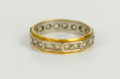 Lot 136 - An 18ct gold and diamond ring, of hexagonal...