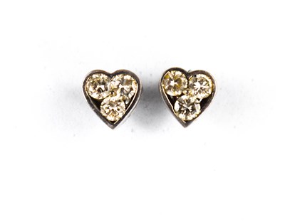 Lot 33 - A pair of 18ct white gold and diamond earrings,...