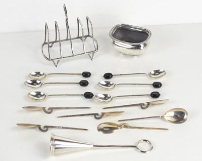 Lot 396 - A group of silver and plated items to include...