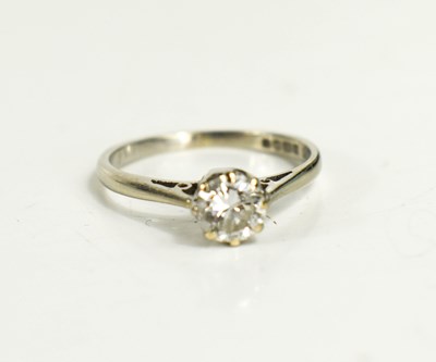 Lot 276 - An 18ct white gold and diamond solitaire ring,...