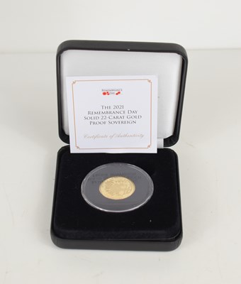 Lot 55 - A Jubilee Mint 2021 Remembrance Day 22ct Gold...