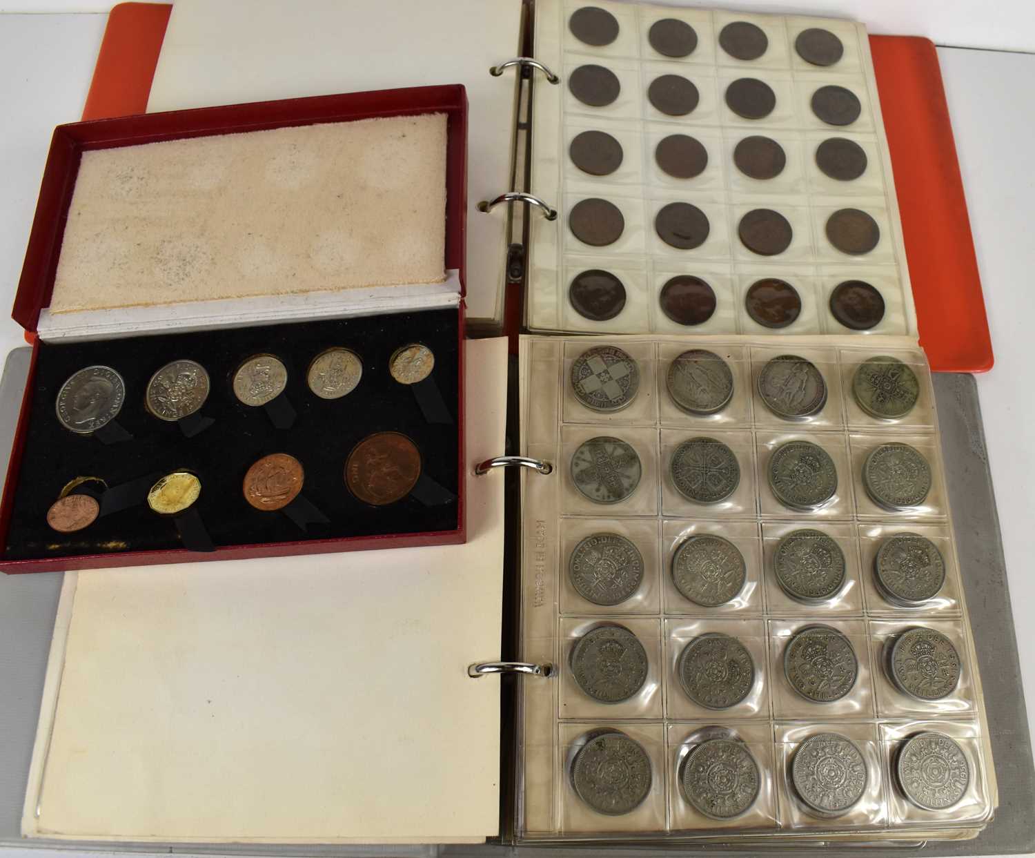 Lot 60 - Two albums of Victorian and later coinage to...