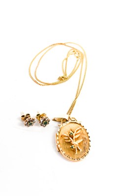 Lot 114 - A pair of 9ct gold flowerhead earrings, each...