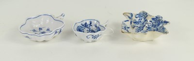 Lot 364 - Two 18th century blue and white pickle dishes...