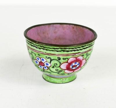 Lot 91 - A small Chinese cloisonne bowl, with pink...