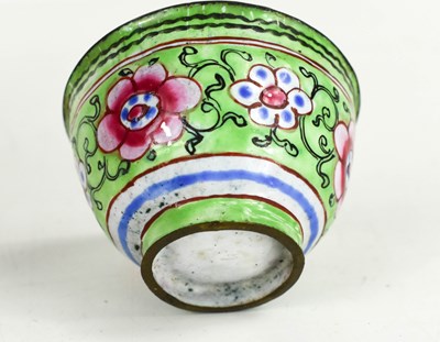 Lot 91 - A small Chinese cloisonne bowl, with pink...
