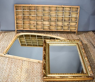 Lot 507 - An arched overmantel mirror with bevelled...