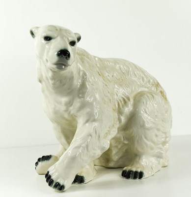 Lot 357 - A Royal Dux porcelain figure of a polar bear.