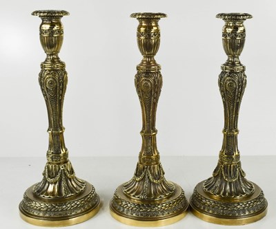 Lot 336 - A group of three French late 19th century cast...