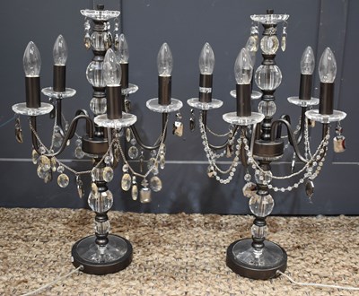 Lot 506 - A pair of 20th century chandelier table-lamps,...