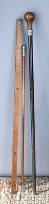 Lot 251 - A Sheffield University swagger stick, an...