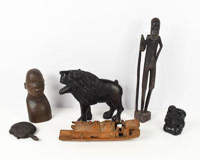 Lot 142 - A group of carvings, to include African...