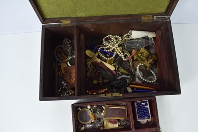 Lot 85 - A 19th century oak jewellery/work box,...