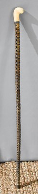 Lot 340 - An antique shark spine vertebrae walking cane...