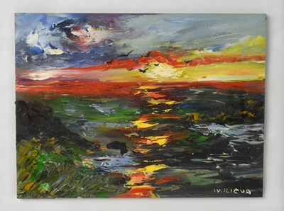 Lot 465 - IV. Ilieva (20th century): sunset, oil on...