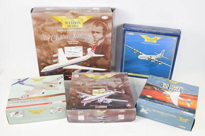 Lot 307 - A group of five boxed Corgi diecast aeroplane...