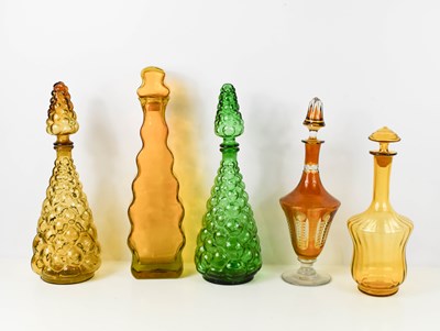 Lot 348 - A group of five Bohemian and 1970s glass...