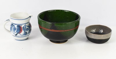 Lot 350 - Three pieces of Studio pottery, to include a...