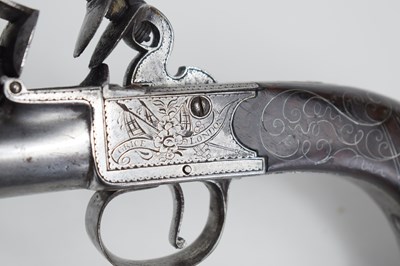 Lot 11 - A Flintlock box-lock pistol by Grice of London,...
