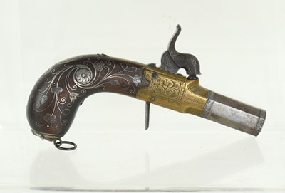 Lot 4 - A 19th century boxlock percussion pistol by...