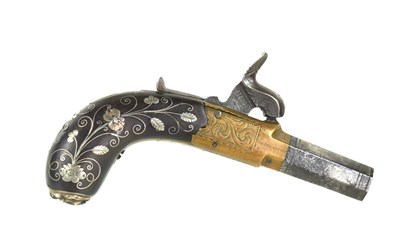 Lot 5 - A 19th century boxlock percussion pistol by...