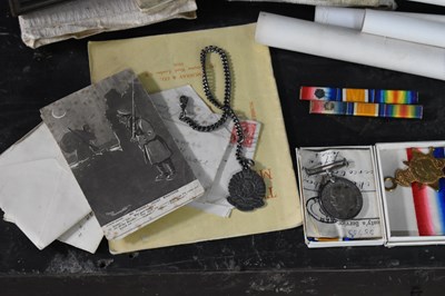 Lot 32 - A collection of WWI medals and ephemera...