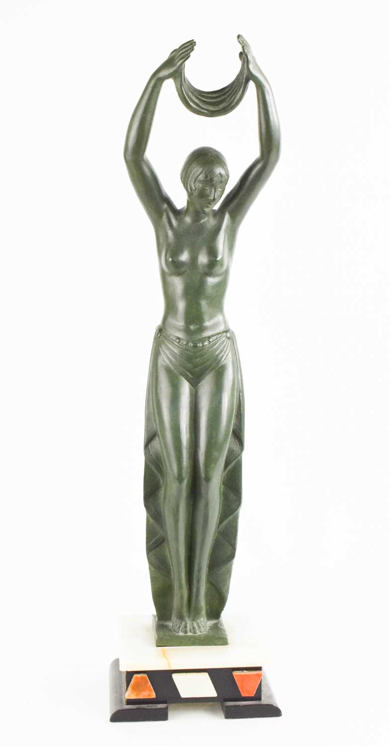 Lot 129 - Fayral, an Art Deco bronze figure of a woman,...