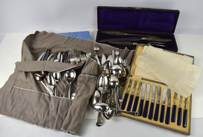 Lot 123 - A large group of silver plated flatware to...