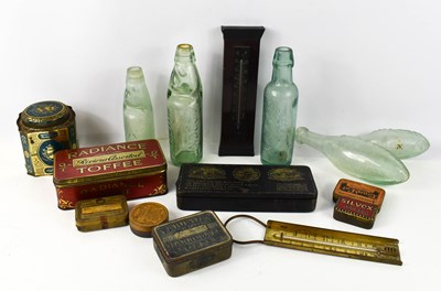 Lot 224 - A group of antique green glass bottles, to...