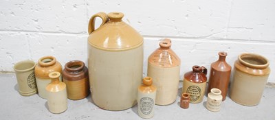 Lot 408 - A selection of stoneware jars of various size...