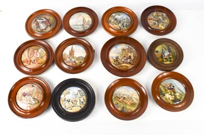 Lot 227 - A group of twelve Prattware pot lids,...