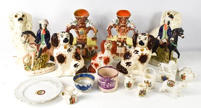 Lot 228 - A selection of Victorian Staffordshire to...