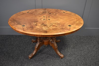 Lot 526 - A Victorian walnut marquetry inlaid breakfast...