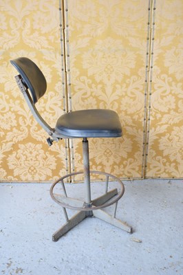 Lot 536 - A vintage adjustable machinist chair.