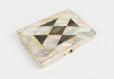 Lot 226 - A 19th century mother of pearl card case, with...