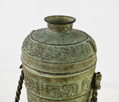 Lot 435 - A Chinese archaistic vessel and cover, with...