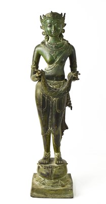 Lot 436 - An early 19th century bronze bodhisattva...