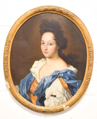 Lot 500 - An 18th century portrait of a Lady, depicted...