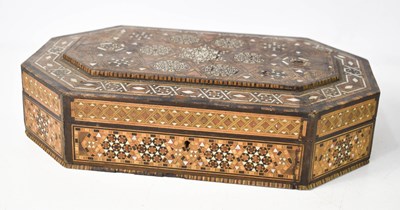 Lot 140 - A Syrian micromosaic box, inlaid with mother...