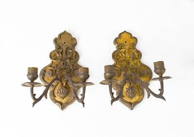 Lot 104 - A pair of gilt metal French 19th century wall...