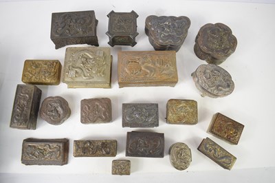 Lot 143 - A collection of Chinese metal trinket and...