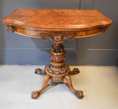 Lot 660 - A fine VIctorian rosewood card table with...