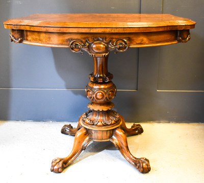 Lot 660 - A fine VIctorian rosewood card table with...