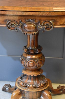 Lot 660 - A fine VIctorian rosewood card table with...