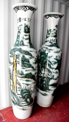Lot 43 - A pair of large Chinese Soldier vases,...