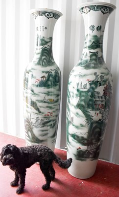 Lot 43 - A pair of large Chinese Soldier vases,...
