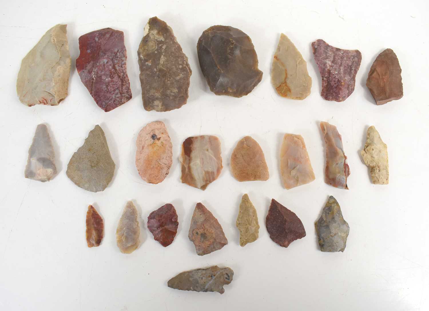 Lot 407 - A collection of 36 Native American flint...