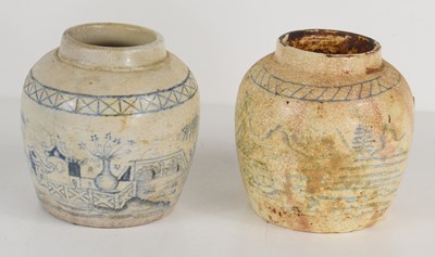 Lot 87 - Two antique Chinese blue and white ginger jars,...