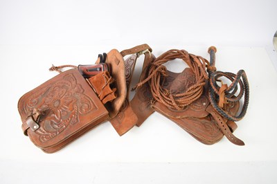 Lot 293 - A pair of leather saddle bags for horses, the...